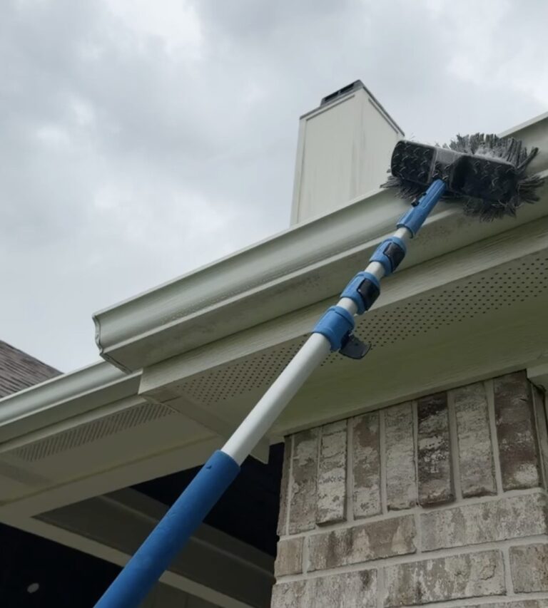 Gutter Brightening to remove tiger stripes in College Station TX