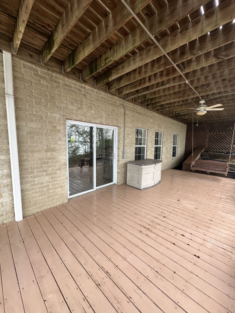 Deck cleaning after at Lake Limestone TX