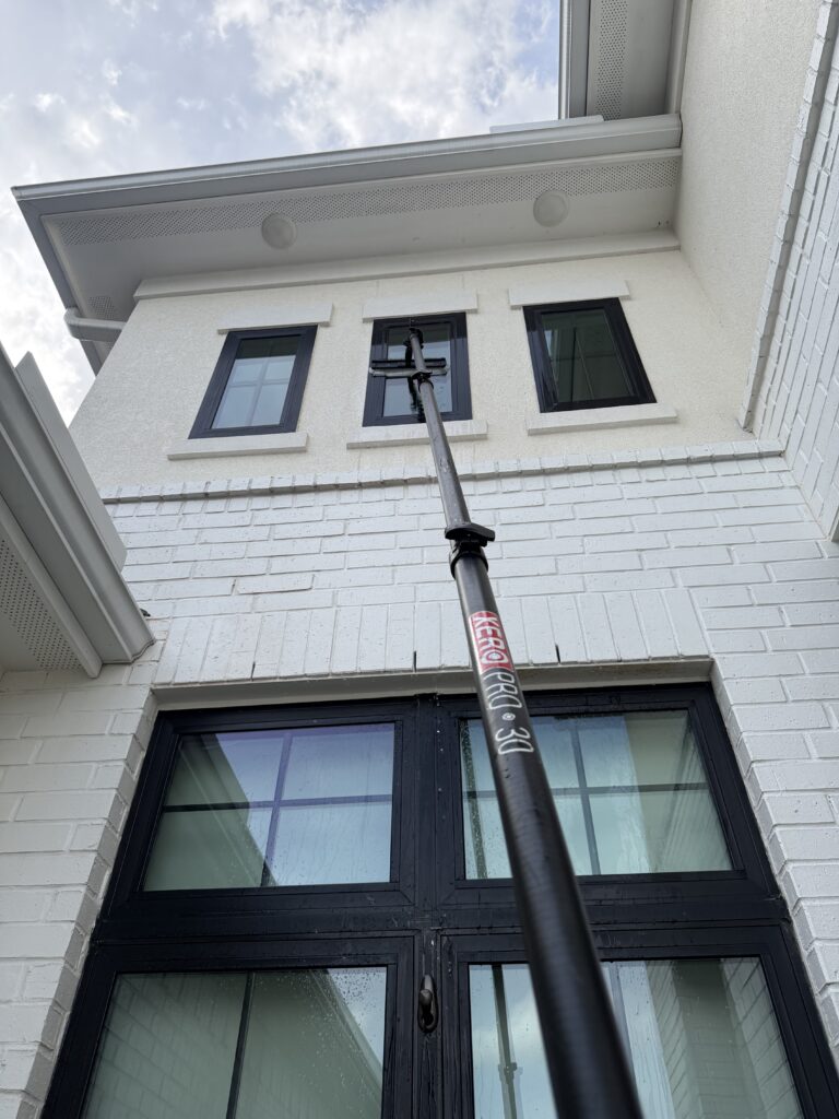 Window cleaning in the Traditions neighborhood in Bryan TX
