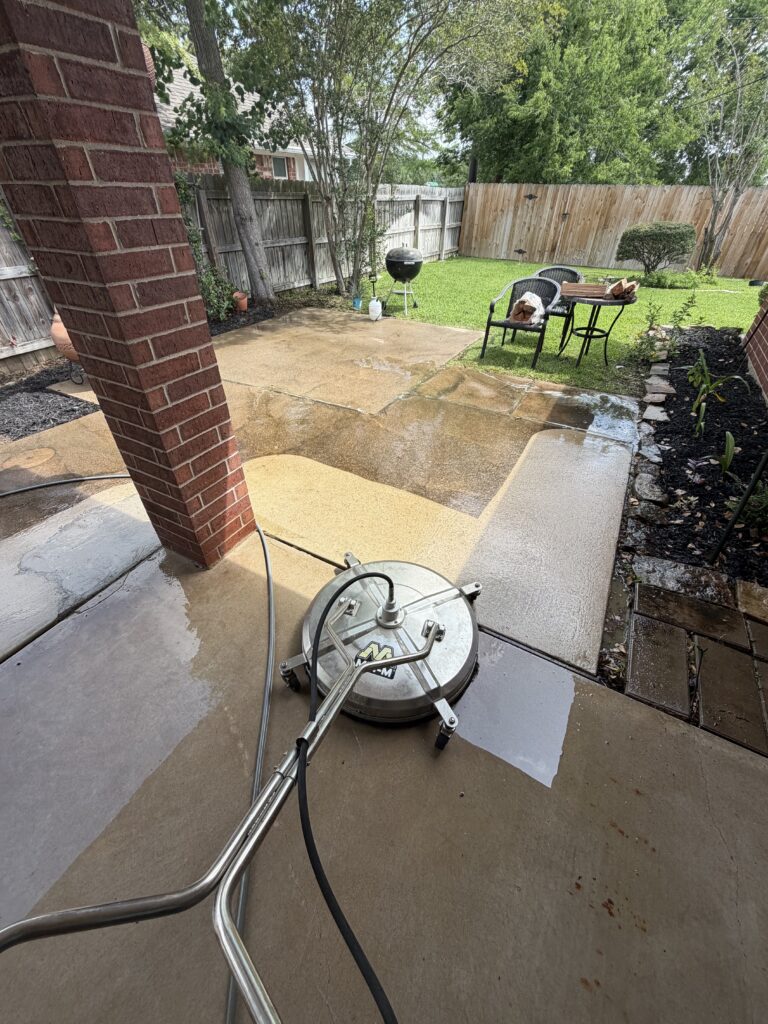 Patio surface cleaning in College Station TX
