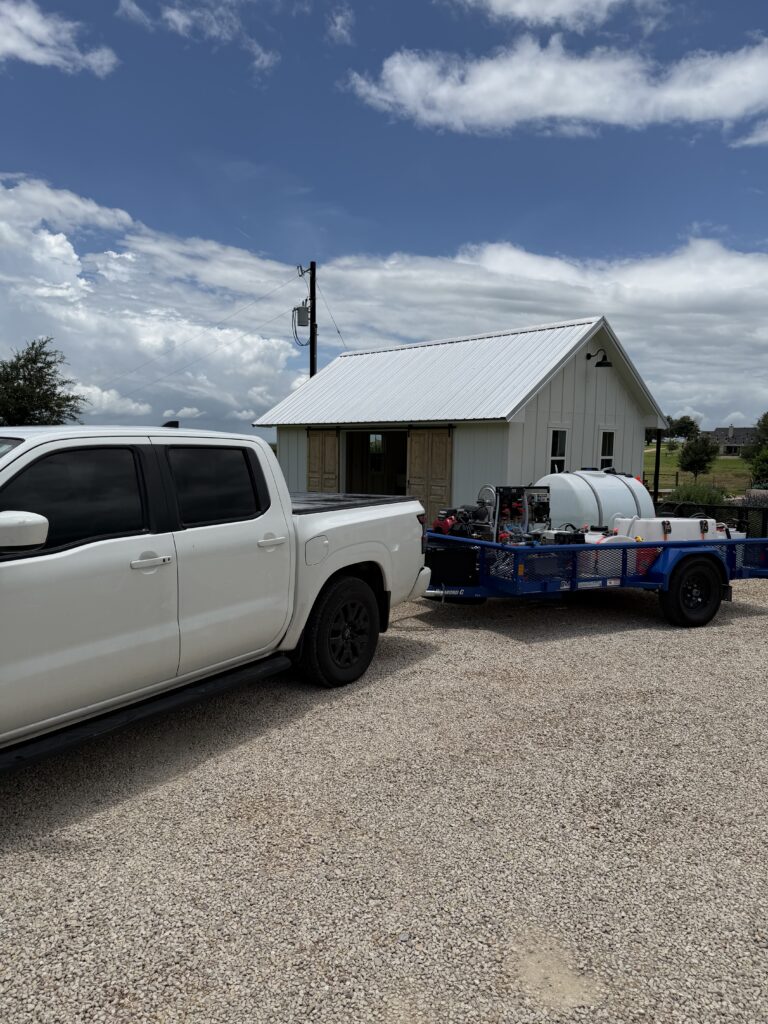 3G Pressure Pro trailer at a job in Brenham TX