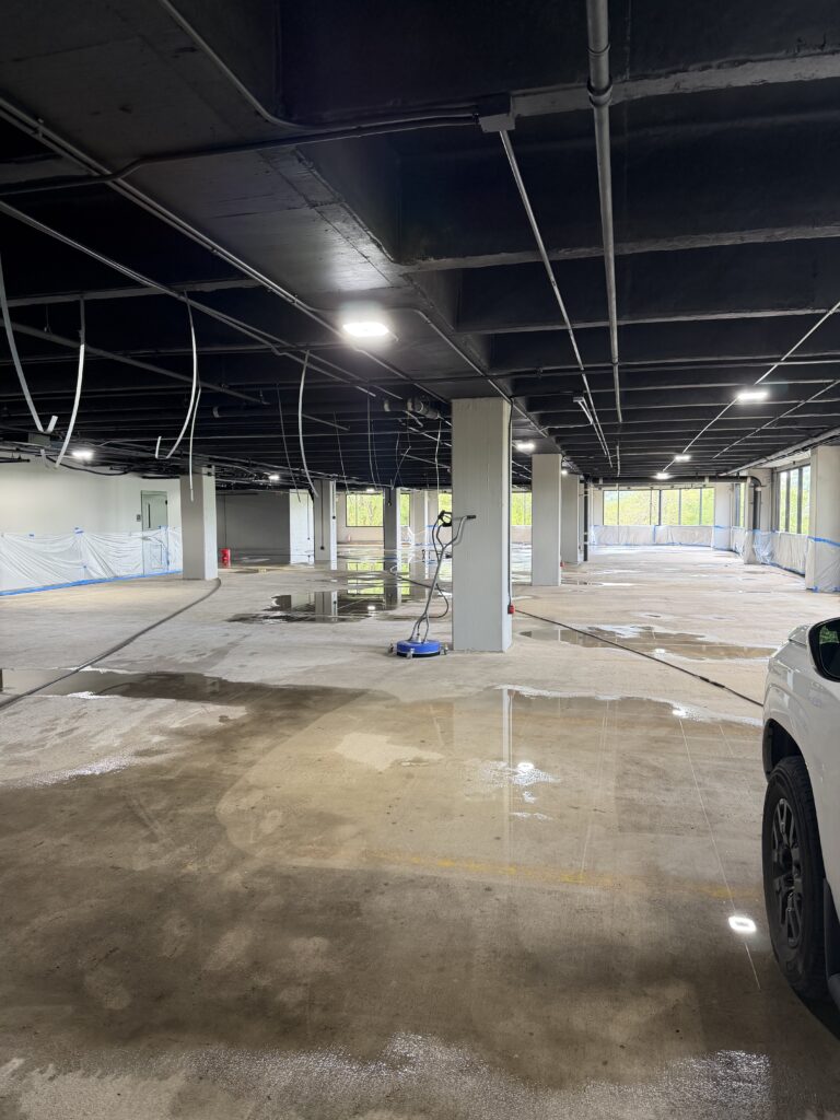 Parking garage concrete cleaning in Austin TX
