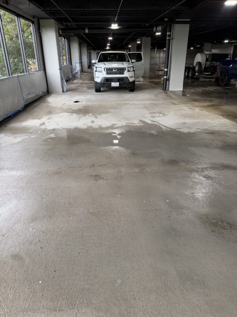 Parking garage pressure washing in Austin TX
