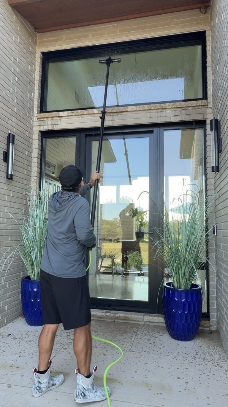 Front entry window cleaning in Brenham TX
