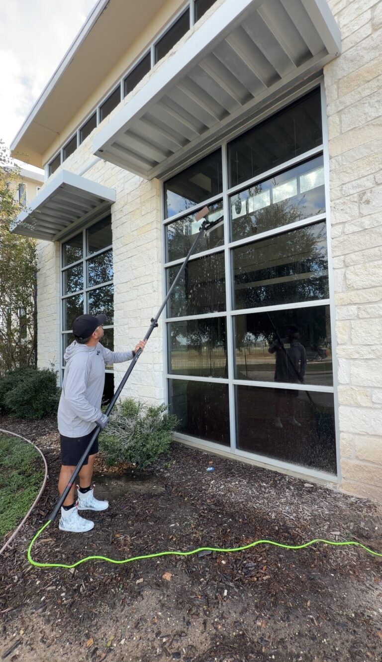 Commercial window cleaning at Brazos Valley Pediatric in College Station TX