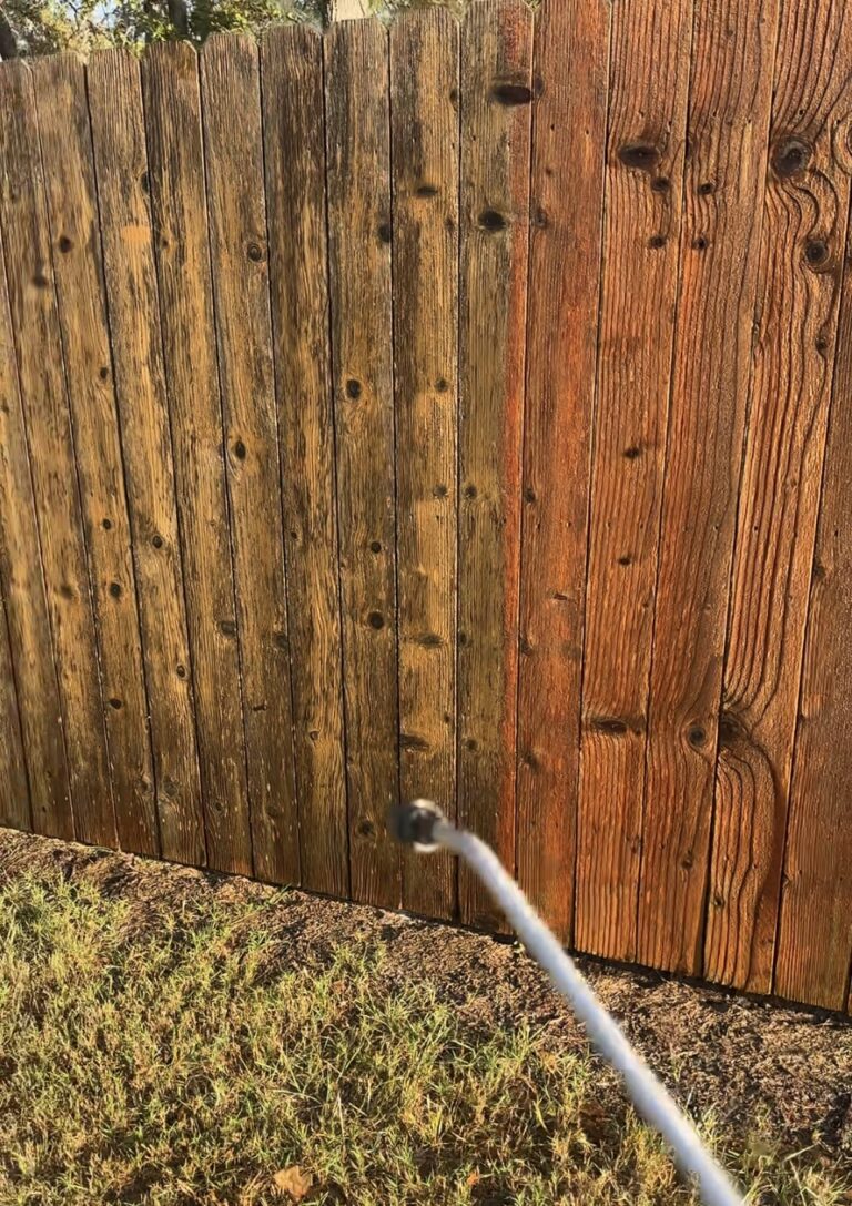Wood fence wash in South College Station TX