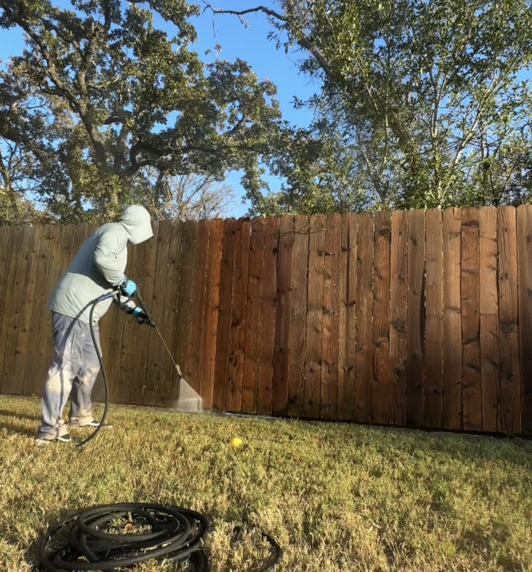 Wood fence wash in South College Station, TX by 3G Pressure Pro