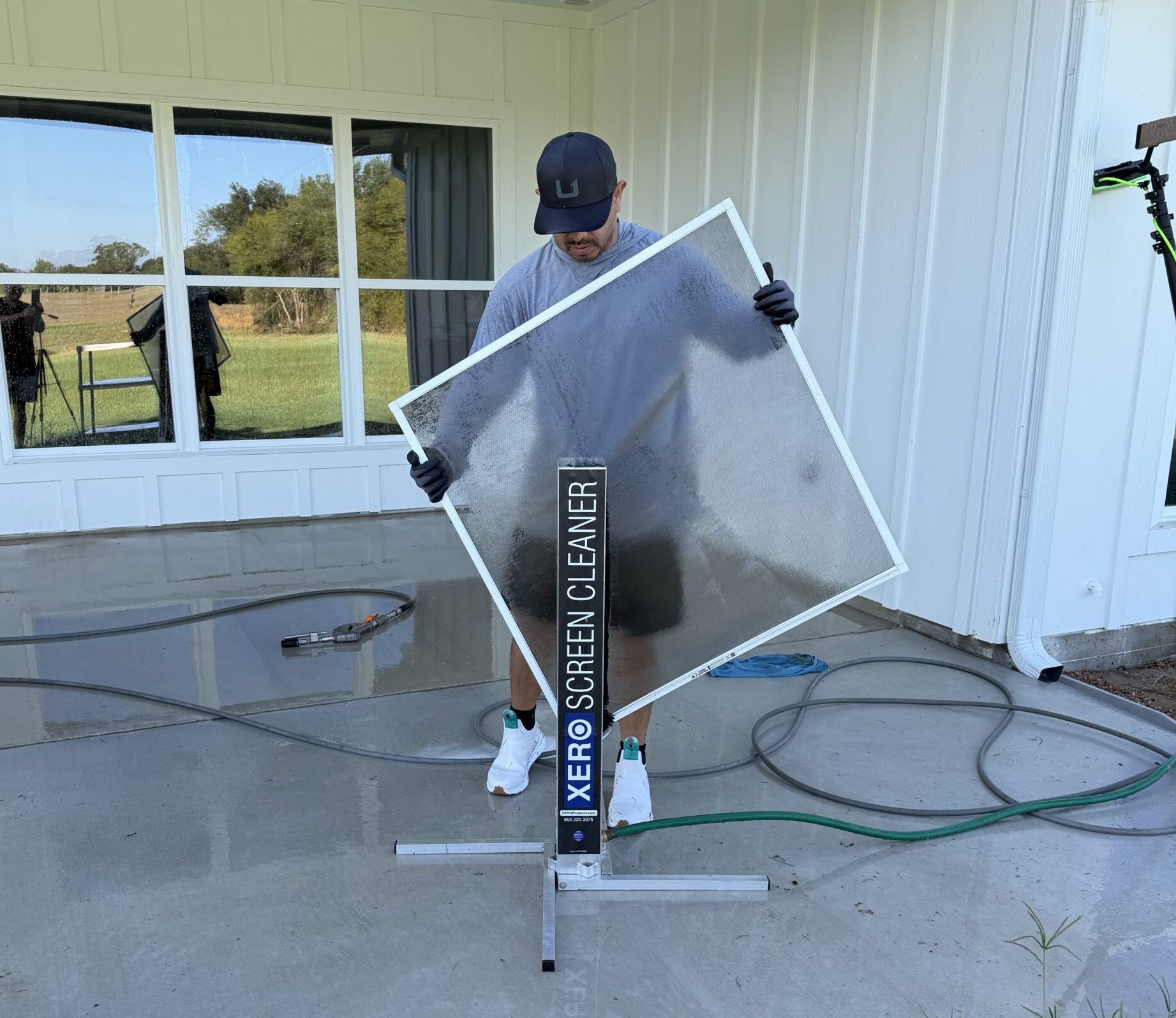 window screen cleaned with the xero screen cleaner in Bryan TX