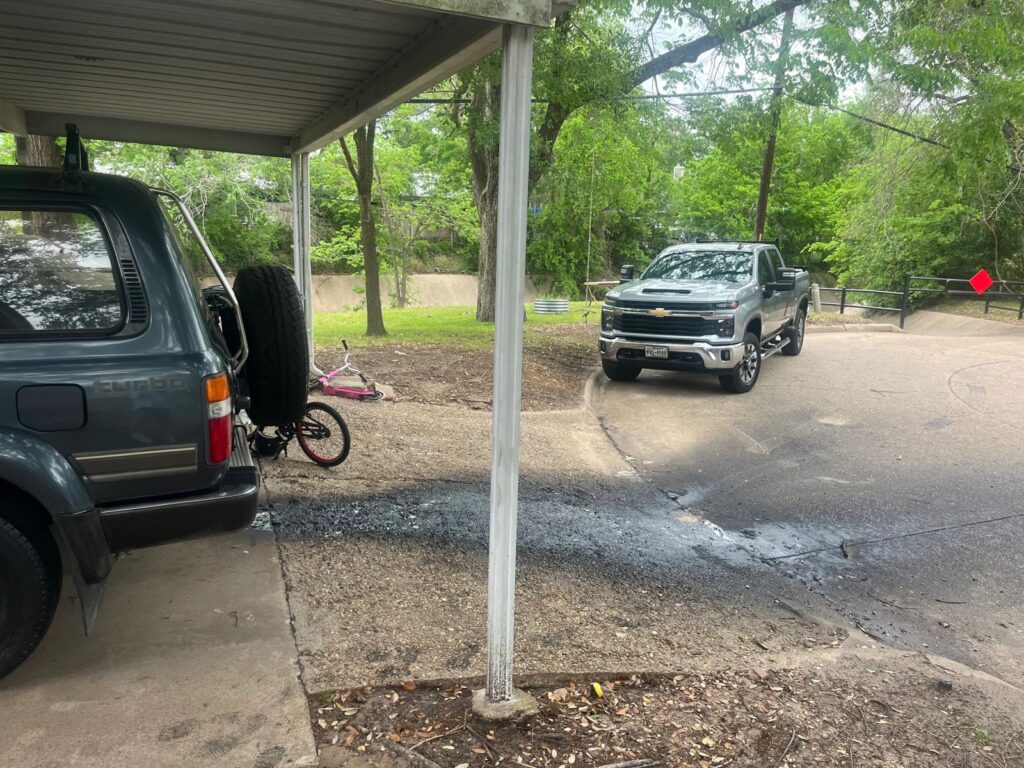 Driveway before pressure washing in College Station, TX