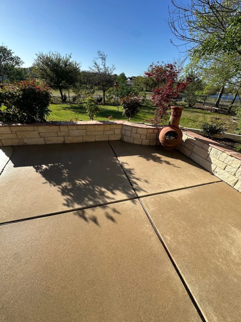 Patio after pressure washing in College Station, TX