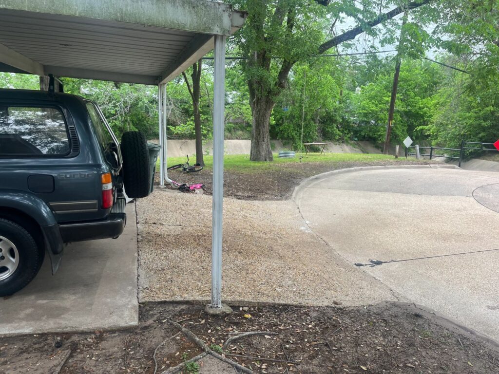 Pressure washed driveway in College Station TX