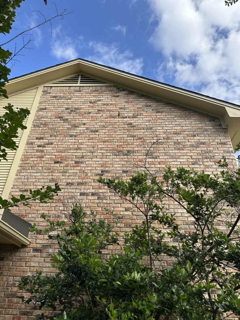 Brick wall after rust stain removal in Bryan, TX